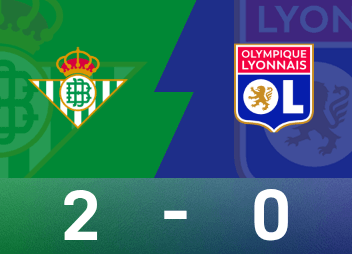 Tường thuật trận Europa League: Anthony ghi bàn liên tiếp, Real Betis 2-0 Lyon